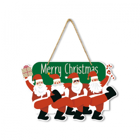 Decoratiuni, ornamente si articole Craciun - Decoratiune de Craciun, Flippy, de Agatat, pentru Usa, Perete sau Brad, Sfoara Inclusa, 25.2 x 41.7 cm, din Hartie 350g, Model Mosi Craciuni, Multicolor