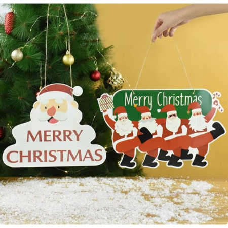 Decoratiune de Craciun, Flippy, de Agatat, pentru Usa, Perete sau Brad, Sfoara Inclusa, 25.2 x 41.7 cm, din Hartie 350g, Model Mosi Craciuni, Multicolor [6]