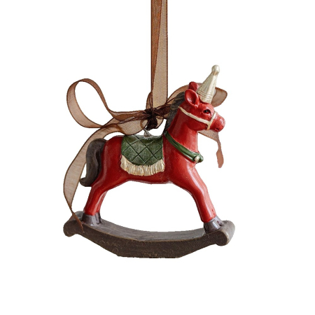 Casă și camping - Decoratiune de Craciun, Flippy, pentru Brad, Model Calut, 7.5 x 8 cm, din Rasina, Multicolor