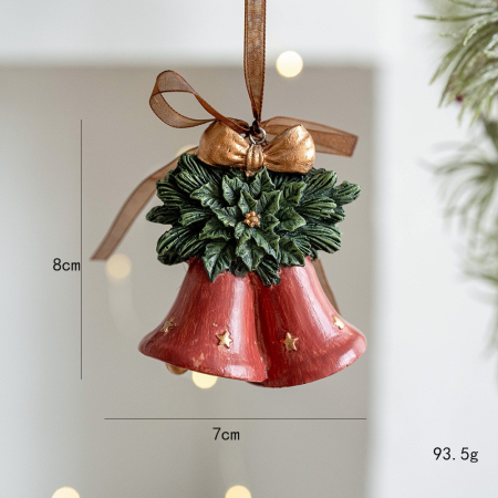 Decoratiune de Craciun, Flippy, pentru Brad, Model Clopotei, 8 x 7 cm, din Rasina, Multicolor [1]
