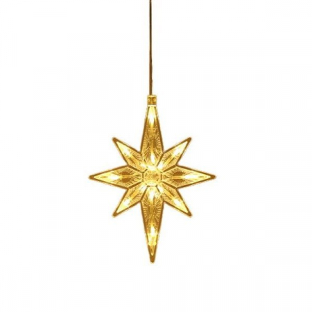 Decoratiuni, ornamente si articole Craciun - Decoratiune de Craciun Luminoasa in forma de Fulg, cu Ventuza, Alb Cald