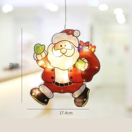 Decoratiune de Craciun pentru fereastra Mos Craciun cu sac, cu LED-uri, 22 cm, alb cald [3]