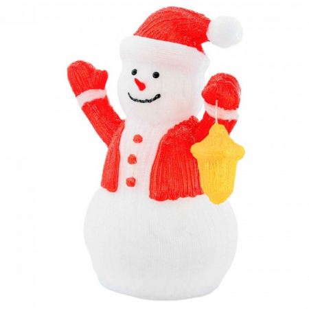 Decoratiune de exterior cu lumini, din acril, Om de Zapada, 60 cm, 96 led-uri lumina rece, 8 jocuri de lumini, HB-204 [1]