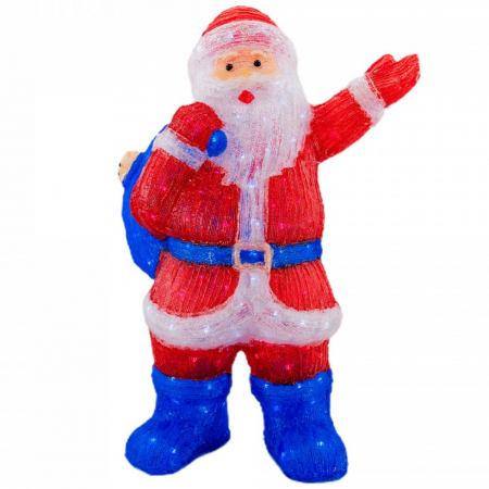Decoratiune de exterior cu lumini, Mos Craciun din acril, 204 Led-uri, 8 jocuri de lumini, dimensiune :48.5x35x73 cm, MI-1050 [0]