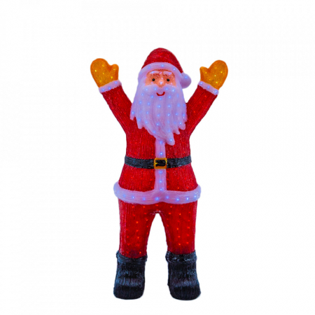 Decoratiune de exterior cu lumini, Mos Craciun din acril, 440 Led-uri, dimensiune produs 120cm, 8 jocuri de lumini, cablu de alimentare 3m, HB-119 [0]