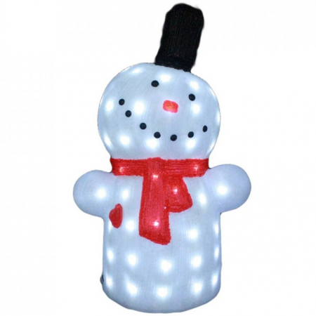 Decoratiune de exterior cu lumini, Om de zapada din acril, 72 Led-uri, dimensiune produs 60cm, 8 jocuri de lumini, cablu de alimentare 3m, HB-118 [1]