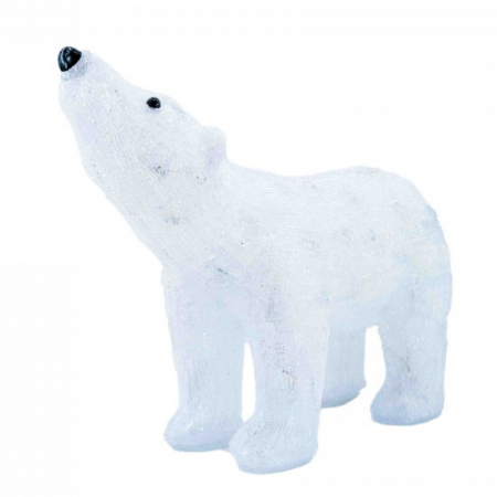 Decoratiune Craciun - Urs Polar, din acril, dimensiune 55x17.5x37cm, 8 jocuri de lumini, 80 led-uri, lumina rece, cablu de alimentare 3m, protectie IP44, MI-1063 [1]