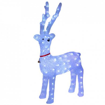 Decoratiune de exterior cu lumini, Ren din acril, 96 Led-uri, dimensiune produs 80cm, 8 jocuri de lumini, cablu de alimentare 3m, HB-5018 [0]