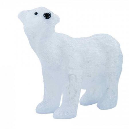 Decoratiune de exterior cu lumini, Urs polar, din acril, dimensiune 58x28x42cm, 8 jocuri de lumini, 120 led-uri, lumina rece, cablu de alimentare 3m, protectie IP44, MI-1068 [1]