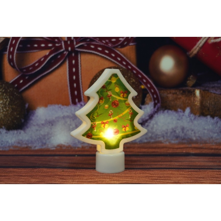 Decoratiune luminoasa 3D, Tip brad mic, cu baterii [2]