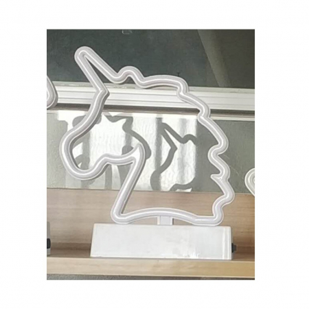 Decoratiune Luminoasa cu Baterii Unicorn 25 cm Alb Rece [2]