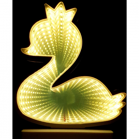 Pentru Casa si Camping - Decoratiune Luminoasa cu Baterii/USB Model Ratusca Alb Cald 17 cm