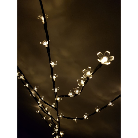 Decoratiune Luminoasa, Flippy, Crenguta, cu Baterii, 72 LED -uri, Flori, Alb Cald [3]