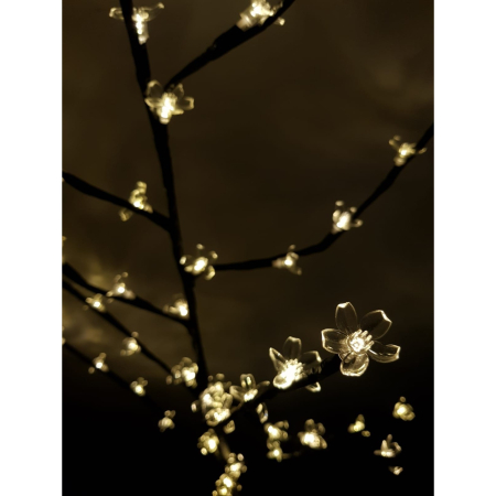 Decoratiune Luminoasa, Flippy, Crenguta, cu Baterii, 72 LED -uri, Flori, Alb Cald [5]