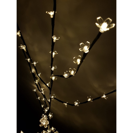 Decoratiune Luminoasa, Flippy, Crenguta, cu Baterii, 72 LED -uri, Flori, Alb Cald [2]