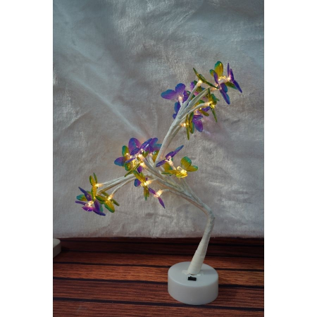 Decoratiune luminoasa, Flippy, Tip copac cu fluturi, cu baterii/USB [5]