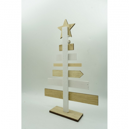 Decoratiune masa decorata, Mesaje Craciun, Crem-Alb, din Lemn, 22.5 cm x 36 cm, Interior, Flippy [9]