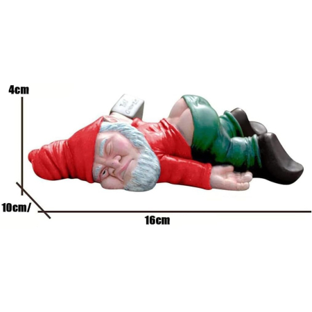 Decoratiune pentru Gradina, Flippy, Model Pitic de Gradina Beat, Statuie Amuzanta pentru Gradina, Decor pentru Gradina, Gnom Beat, 15 cm, Rosu [1]