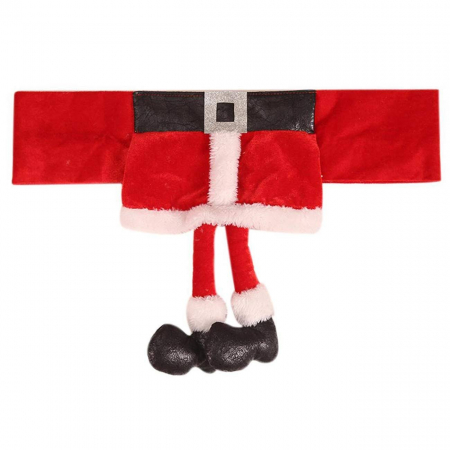 Pentru Casa si Camping - Decoratiune pentru scaun cu tematica de Craciun Flippy, elastica, material textil/poliester, 46 x 30 cm, rosu