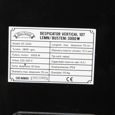 Despicator vertical 10T lemn/busteni 3000W [5]