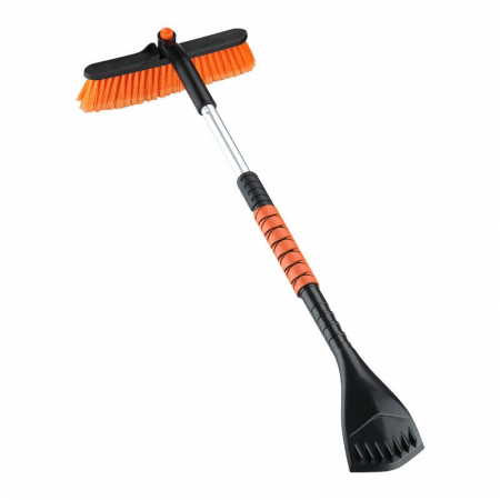 Pentru Casa si Camping - Perie de Zapada cu Racleta pentru Masina, Flippy, Multifunctionala, Rotativa, Demontabila, cu Maner Antiderapant, Telescopica, Aluminiu, Plastic, Fragmentarea Ghetii de pe Parbriz, Solutia pentru Iarn