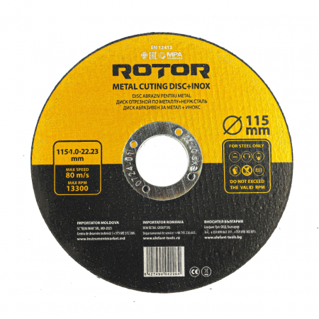 Bricolaj - Disc abraziv pentru metal+inox ROTOR 115*1,0*22,23