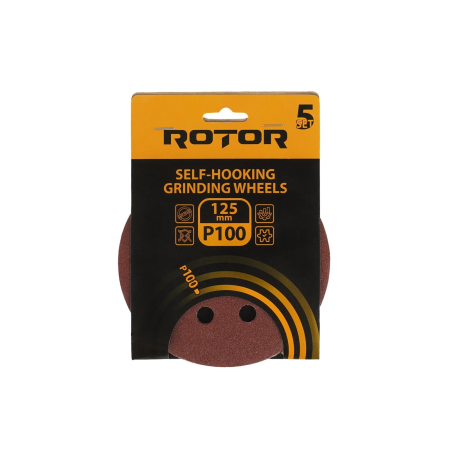 Consumabile, piese și accesorii - Disc abraziv pentru slefuitor cu excentric ROTOR 125 P100 - Pachet 5 bucati