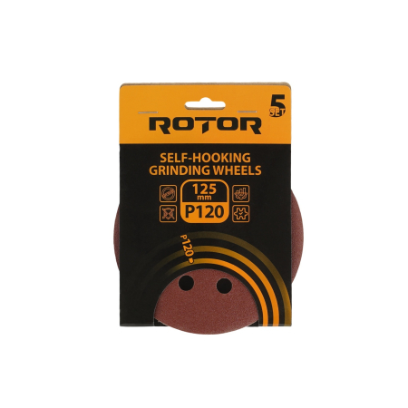 Consumabile, piese și accesorii - Disc abraziv pentru slefuitor cu excentric ROTOR 125 P120 - Pachet 5 bucati