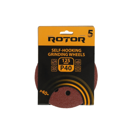 Consumabile, piese și accesorii - Disc abraziv pentru slefuitor cu excentric ROTOR 125 P40 - Pachet 5 bucati