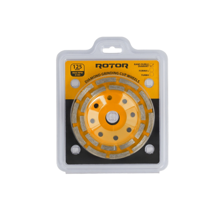 Consumabile, piese și accesorii - Disc cupa diamantata ROTOR 125mm rand dublu diamant
