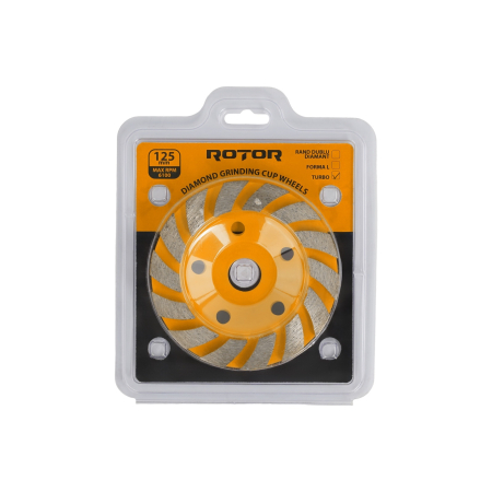 Consumabile, piese și accesorii - Disc cupa diamantata ROTOR 125mm turbo