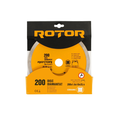 Consumabile, piese și accesorii - DISC DIAMANTAT 200x1.6x25.4 continuu with water Rotor
