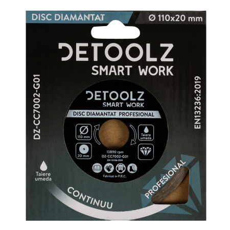 Disc diamantat continuu Detoolz 110x20mm, taiere umeda [1]