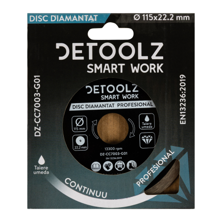 Disc diamantat continuu Detoolz 115x22.2mm, taiere umeda [1]