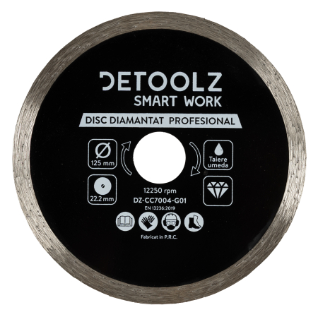 Bricolaj - Disc diamantat continuu Detoolz 125x22.2mm, taiere umeda