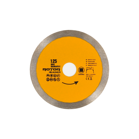 Disc diamantat continuu ROTOR 125x1.2x10x22.23 mm pentru beton [1]