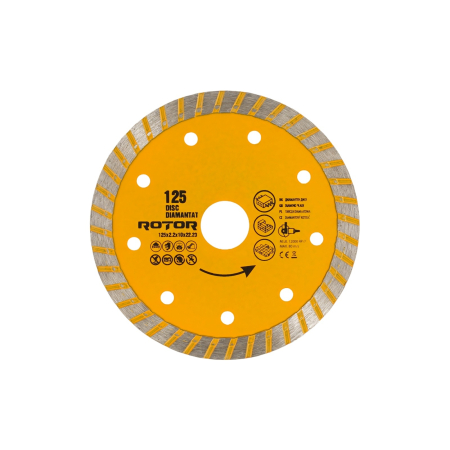 Disc diamantat turbo ROTOR 125x2.2x10x22.23 mm pentru beton armat [1]