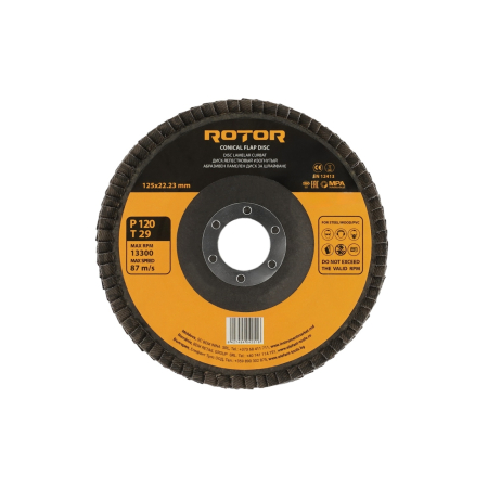 Consumabile, piese și accesorii - Disc lamelar curbat ROTOR 125*22,23 P120 T29