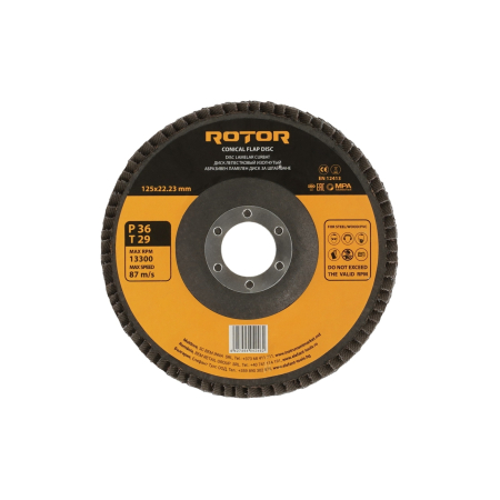 Consumabile, piese și accesorii - Disc lamelar curbat ROTOR 125*22,23 P36 T29