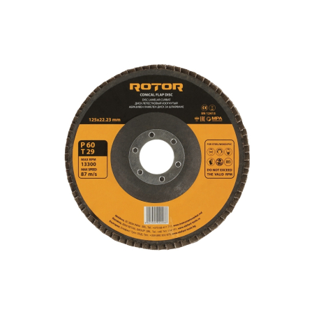 Consumabile, piese și accesorii - Disc lamelar curbat ROTOR 125*22,23 P60 T29