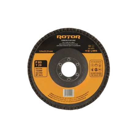 Consumabile, piese și accesorii - Disc lamelar curbat ROTOR 125*22,23 P80 T29