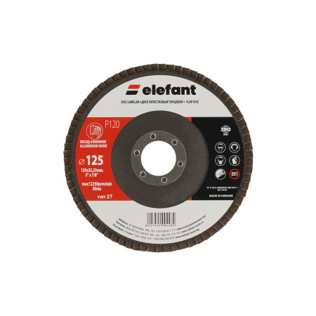 Consumabile, piese și accesorii - disc lamelar ELEFANT 125*22,2 P 120 T27