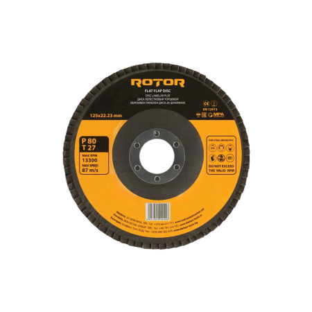 Consumabile, piese și accesorii - Disc lamelar plat ROTOR 125*22,23 P80 T27