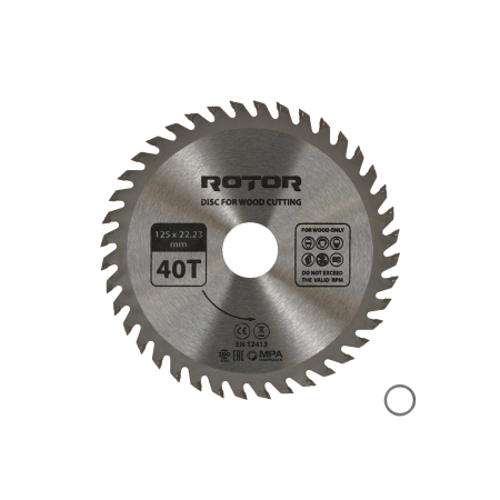 Consumabile, piese și accesorii - Disc taiat lemn ROTOR 125*22,23 40T