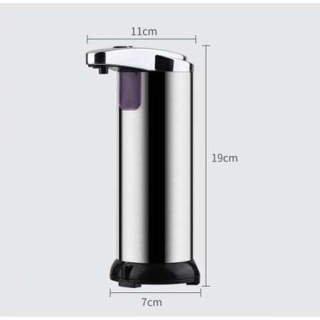 Dispenser pentru Sapun Lichid/Dezinfectant, Flippy, cu Senzor Infrarosu de Miscare, din Otel Inoxidabil, 250 ml, 19 x 11 cm, Gri [4]