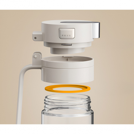 Dispenser pentru Ulei, Flippy, Deschidere si Inchidere Automata a Rezervorul, cu Inductie Gravitationala, 550 ml, 12x7.6x20.5 cm, Alb [1]