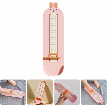Dispozitiv de Masurat Talpa Piciorului pentru Bebelusi, Flippy, 6-24, Model Iepuras, Roz [4]