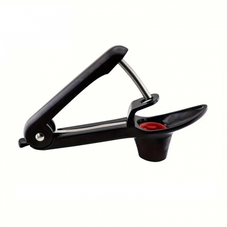 Pentru Casa si Camping - Dispozitiv de Scos Samburi, Flippy, Manual, cu 1 Gaura, pentru Cirese/Masline, 20.5 x 3.8 x 13 cm, din ABS+Otel Inoxidabil, cu Maner, Negru