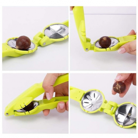 Dispozitiv de spart nuci si castane Flippy, ABS si otel, 17.5 x 5.5 x 5 cm, usor de utilizat, verde [1]
