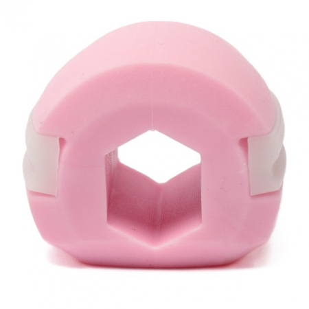 Sub 99 Lei - Dispozitiv de Tonifiere Faciala, Flippy, din Silicon, Corectare Mandibula/Maxilar, Roz